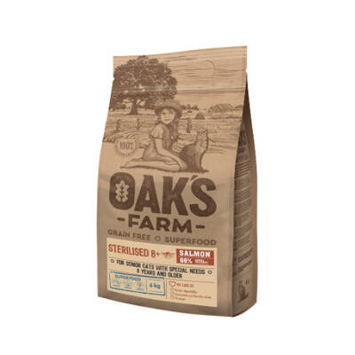 OAKS FARM Cat GF Sterilised 8+ Salmon 2kg