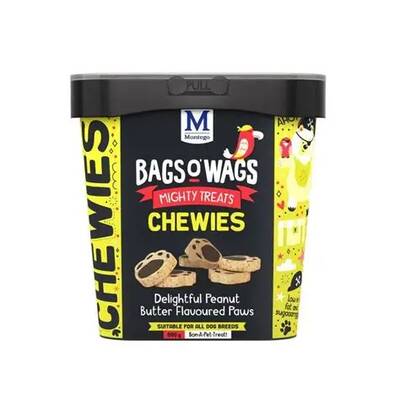 BAGS O' WAGS Chewies Peanut Butter Paws 500g