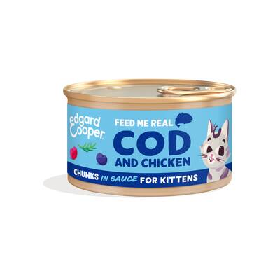 EDGARD COOPER Cod & Chicken Kitten Chunks 85gr