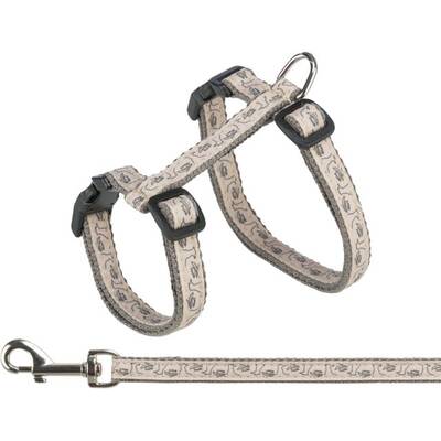 TRIXIE Σαμάρι & Οδηγός Γάτας 27-45cm/13mm 1.20m ΓΚΡΙ/ΜΠΕΖ