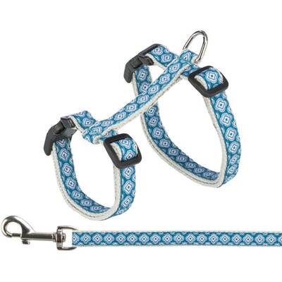 TRIXIE Σαμάρι & Οδηγός Γάτας 27-45cm/13mm 1.20m ΓΚΡΙ/ΜΠΛΕ
