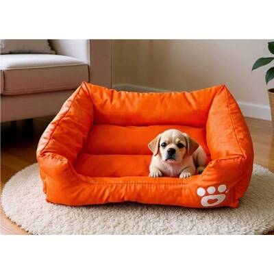 DENIKPETS Πορτοκαλί Αδιάβροχο Κρεβάτι XXL 95*72*15cm