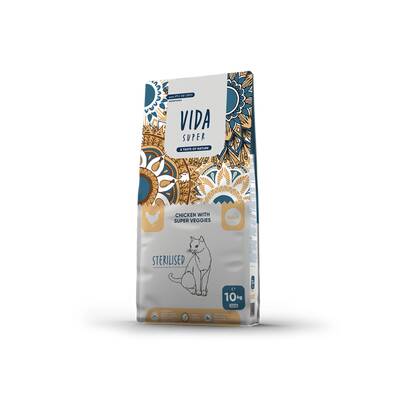 VIDA SUPER Cat Sterilised Chicken With Veggies Adult 10kg