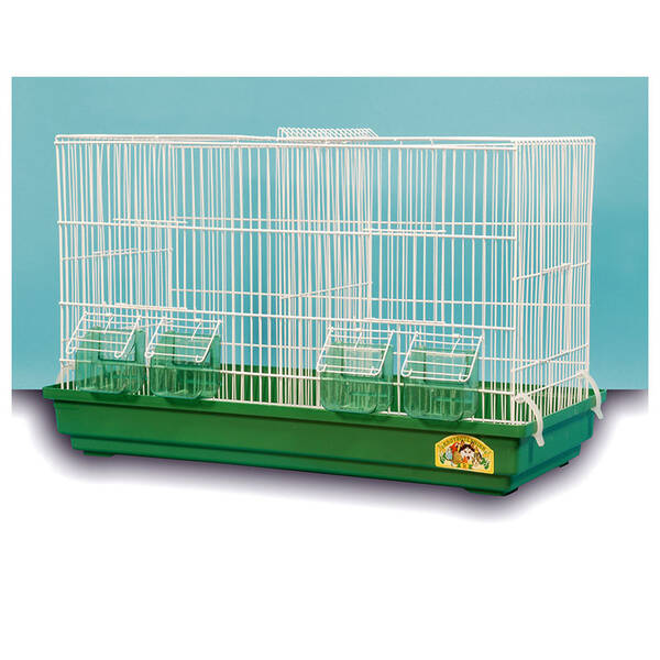 Κλουβί  Ζευγαρώστρα Διπλή Με 4 Ταίστρες 65χ30χ35 cm Πράσινη Λεκάνη
