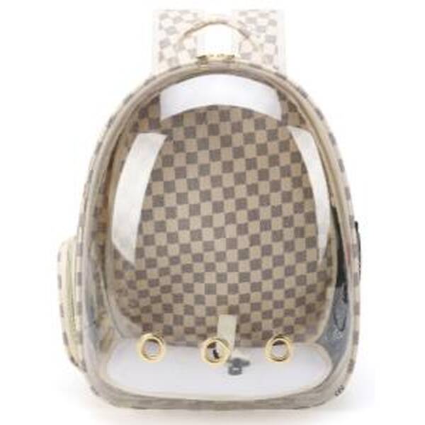 DENIKPETS Τσάντα Πλάτης Καρό/Μπέζ 43cm*32cm*28cm