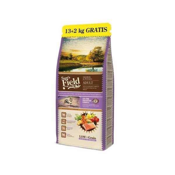 SAM'S FIELD Dog Adult Salmon&Potato 13+2kg
