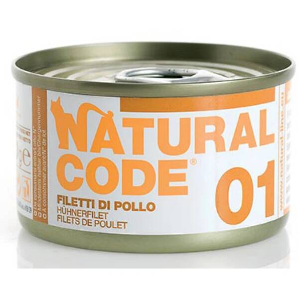 NATURAL CODE Adult Cat Chicken Fillet 85gr