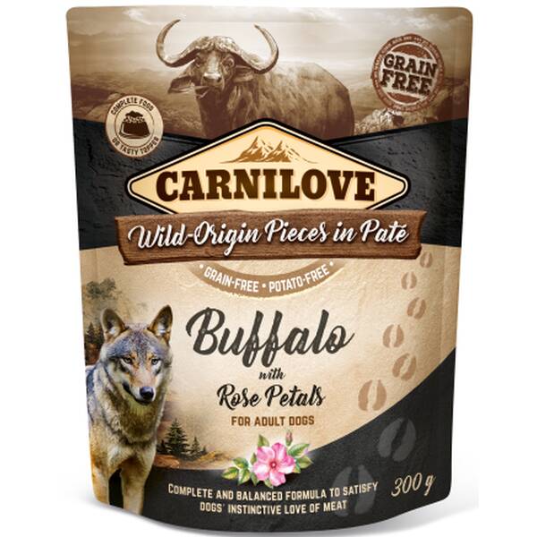 CARNILOVE Poutch Buffalo & Rose 300g CARNILOVE Poutch Buffalo & Rose 300g