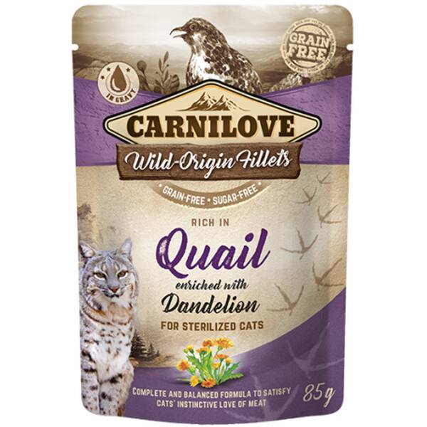 CARNILOVE cat φακ.Quail & Dand.Ster.85g CARNILOVE cat φακ.Quail & Dand.Ster.85g