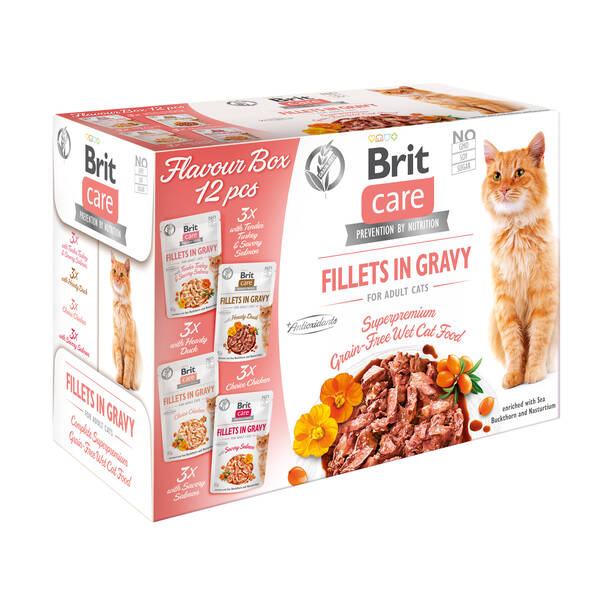 BRIT Care Cat Pouches Fillets In Gravy Flavour Box 1020gr