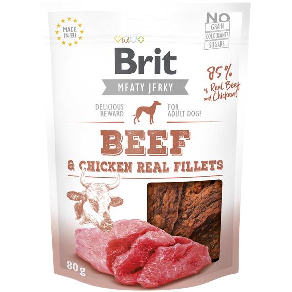 BRIT Dog Jerky Beef & Chicken Real Fillets 80g