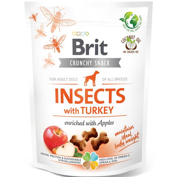 BRIT Dog Snack Crunchy Cracker Insects with Turkey