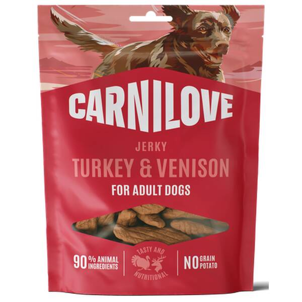 CARNILOVE Dog Snack Jerky Turkey & Venison 100g