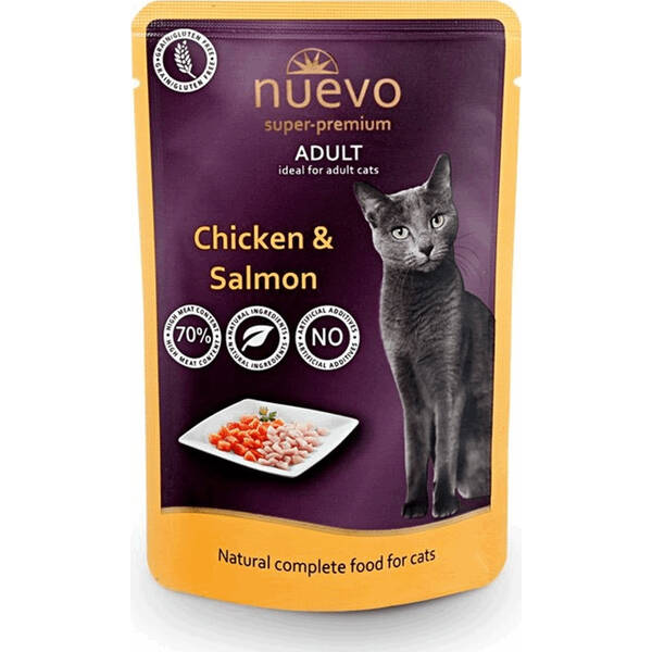NUEVO Cat Adult Σολομός & Κοτόπουλο 85gr