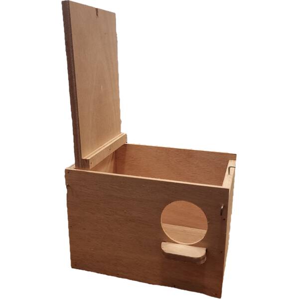 Φωλιά Μικρών Παπαγάλων Απο Φυσικό Ξύλο 20x14x14 cm