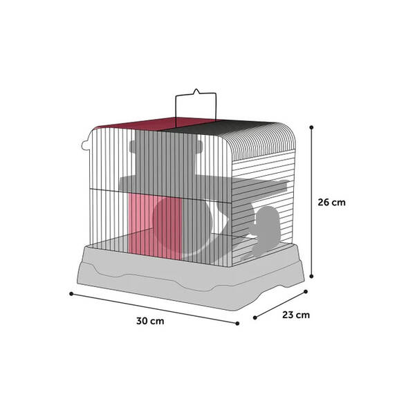 FLAMINGO Hamster Cage Dinky Grey 30x23x26cm