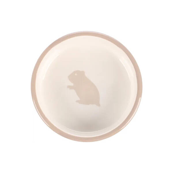 FLAMINGO Feeding Bowl Hamster Mylo Ceramic Beige-White Round 100ml 8,5x3cm