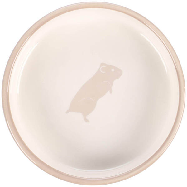 FLAMINGO Feeding Bowl Guinea Pig Mylo Ceramic Beige-White Round 200ml 12x3,5cm