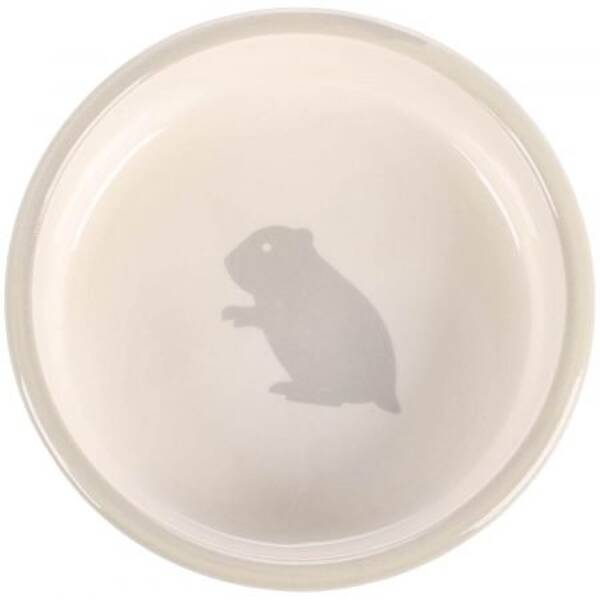 FLAMINGO Feeding Bowl Hamster Mylo Ceramic Beige-White Round 100ml 8.5x3cm