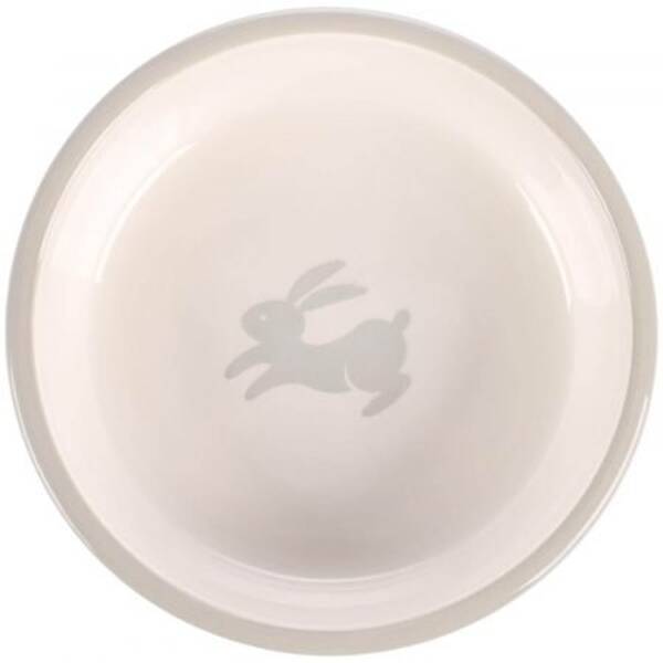 FLAMINGO Feeding Bowl Rabbit Mylo Ceramic Grey-White Round 360ml 13.5x4,5cm