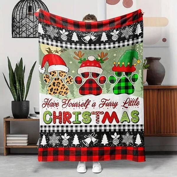 DENIKPETS Κουβέρτα XMAS Πατούσες 70*100cm