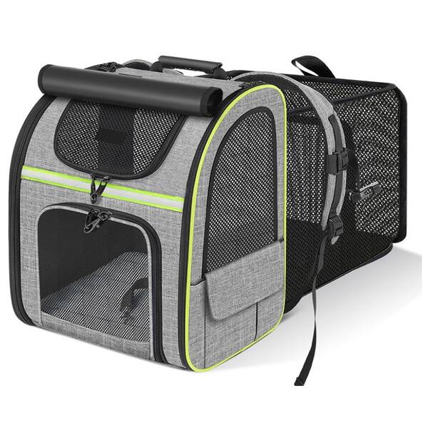 DENIKPETS Τσάντα Πλάτης Κατοικιδίου Γκρί 62cm*34cm*43cm