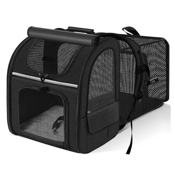 DENIKPETS Τσάντα Πλάτης Κατοικιδίου Μαύρη 62cm*34cm*43cm