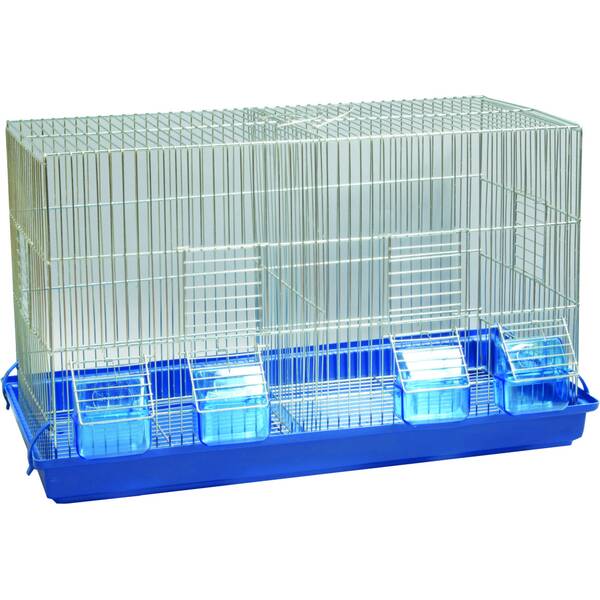 Κλουβί  Ζευγαρώστρα Διπλή Με 4 Ταίστρες Μπλε Κλουβί  Ζευγαρώστρα Διπλή Με 4 Ταίστρες Μπλε