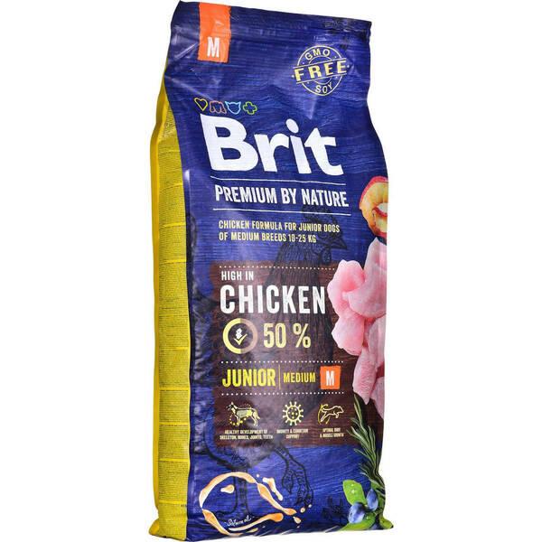 BRIT By Nature Dog Chicken Junior M 15kg