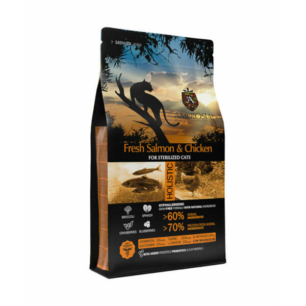 AMBROSIA GF Cat Adult Sterilized Fresh Salmon&Chicken 5kg AMBROSIA GF Cat Adult Sterilized Fresh Salmon&Chicken 5kg