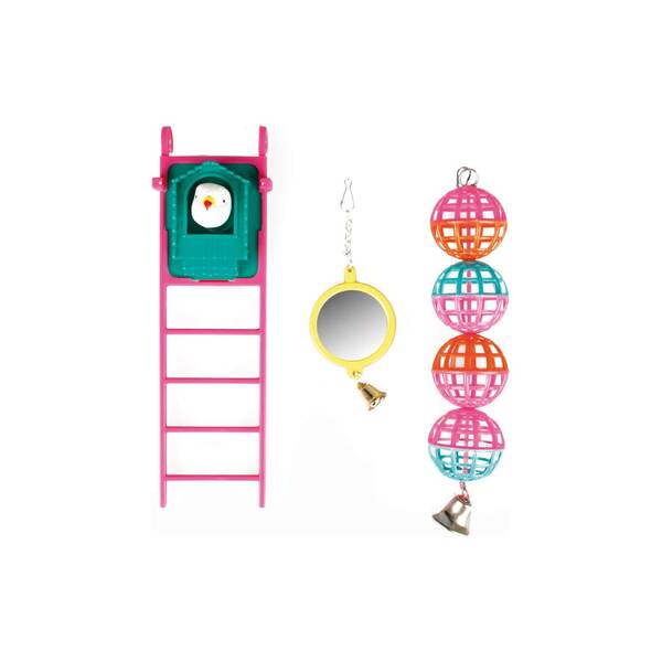 FLAMINGO Toy Parakeets Mirror-Balls-Ladder 20cm FLAMINGO Toy Parakeets Mirror-Balls-Ladder 20cm