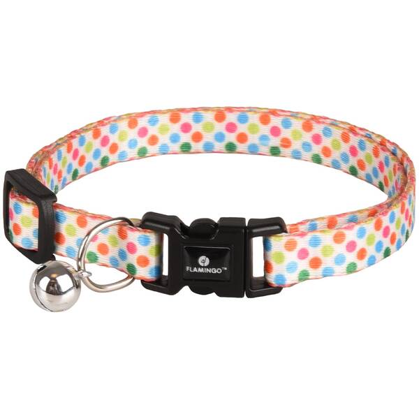 FLAMINGO Cat Collar Arya Print Dots Multi 20-35cm 10mm