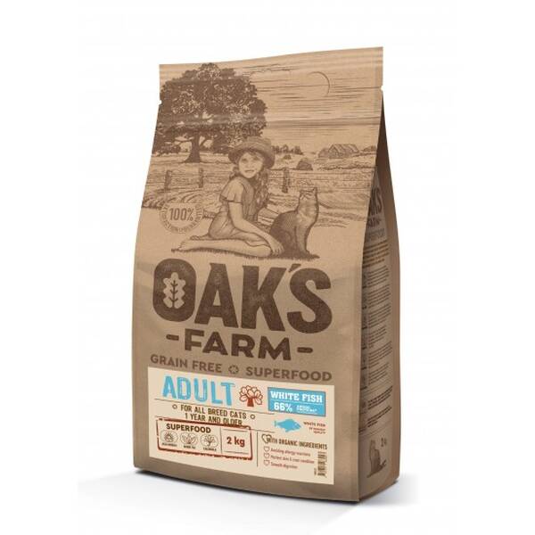 OAKS FARM Cat GF Adult White Fish 2kg OAKS FARM Cat GF Adult White Fish 2kg