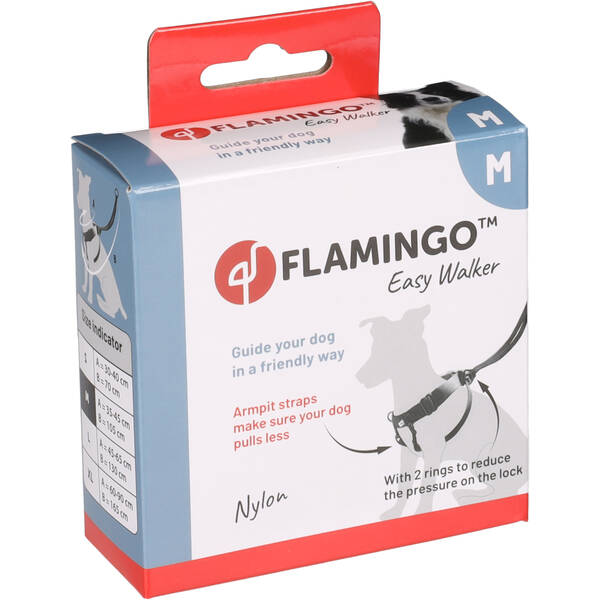 FLAMINGO Harness Easy Walker Black  M 35-45cm 105cm
