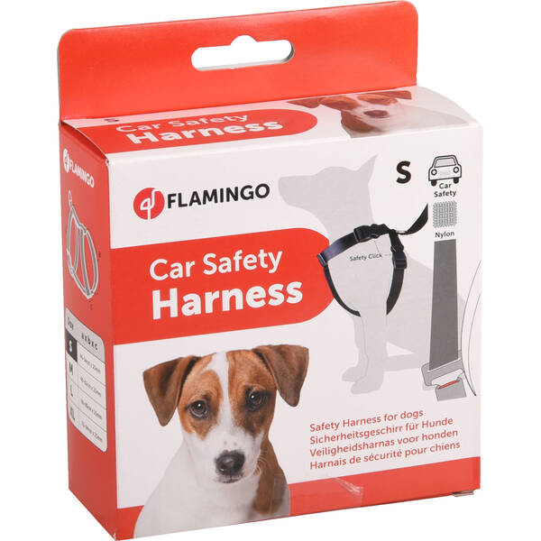 FLAMINGO Car safety harness Baro Black S 43-56cm