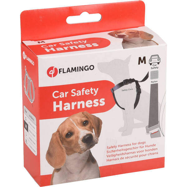 FLAMINGO Car safety harness Baro Black M 48-68cm