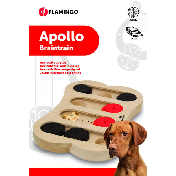 FLAMINGO Toy Brain train Apollo Bone Light brown 30x20cm