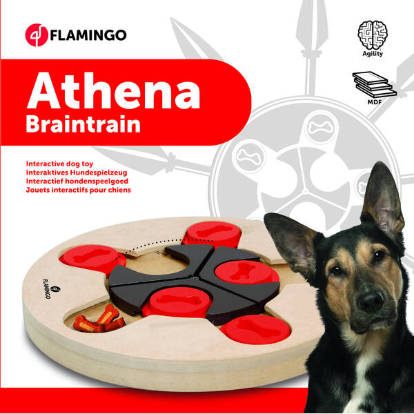 FLAMINGO Wooden Toy Brain train Athena Light brown 25cm