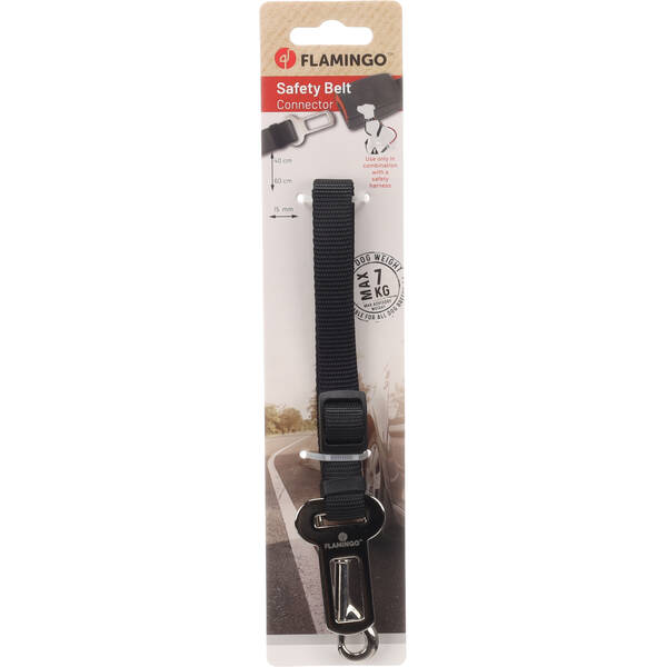 FLAMINGO Car Safety  belt Kura Black FLAMINGO Car Safety  belt Kura Black