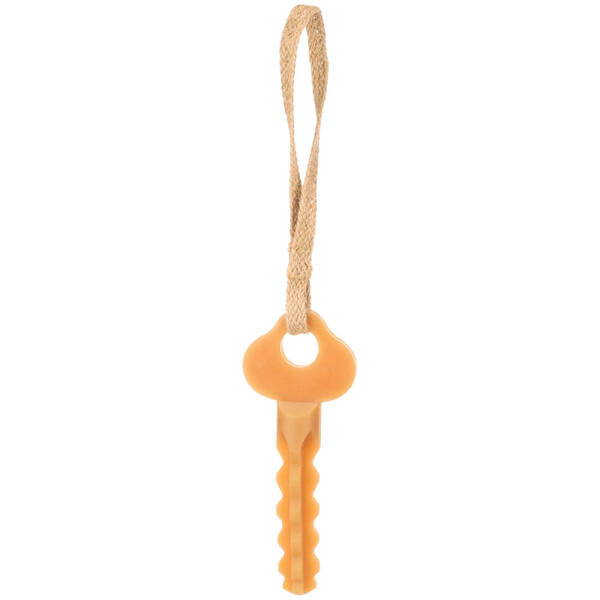 FLAMINGO Dog Toy Guma Key With Rope Brown 33x6.5x2,6cm