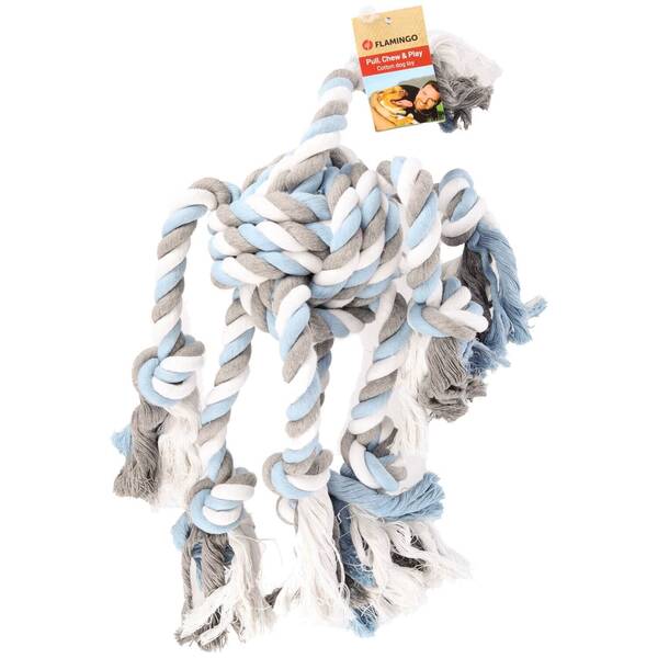 FLAMINGO Dog Toy Jim Knotted Ball Octopus Blue 70x17cm