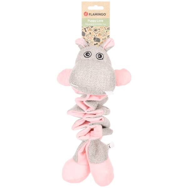 FLAMINGO Dog Toy Puppy Filsy Hippopotamus Pink 18x11x34cm