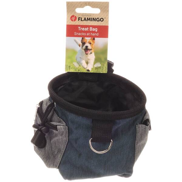 FLAMINGO Snack Dispenser With Poop Bag Dispenser Vasco Blue 16x11x13cm