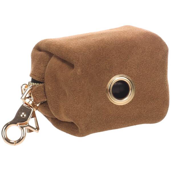 FLAMINGO Poop Bag Dispenser Sueda Brown 8x5x5cm