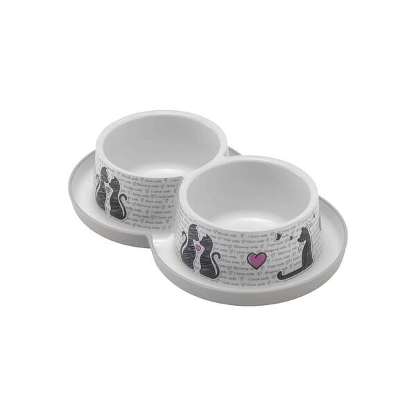 FLAMINGO Bowl Dupl Cats In Love 2X350ml