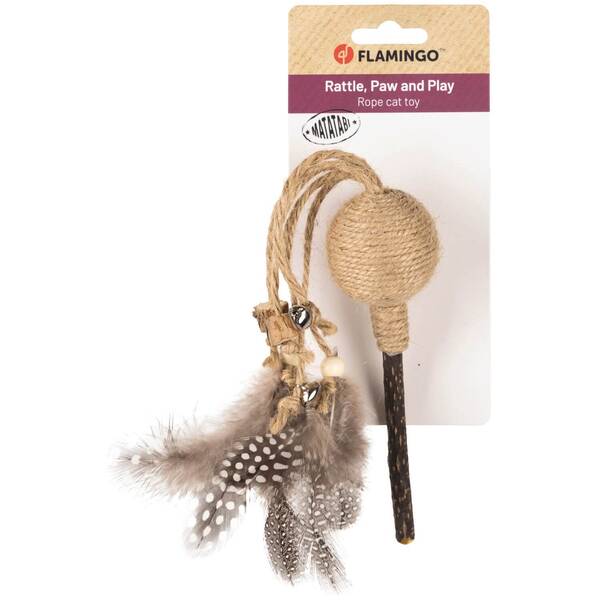 FLAMINGO Cat Toy Yutsa Stick Brown 9.5x5cm