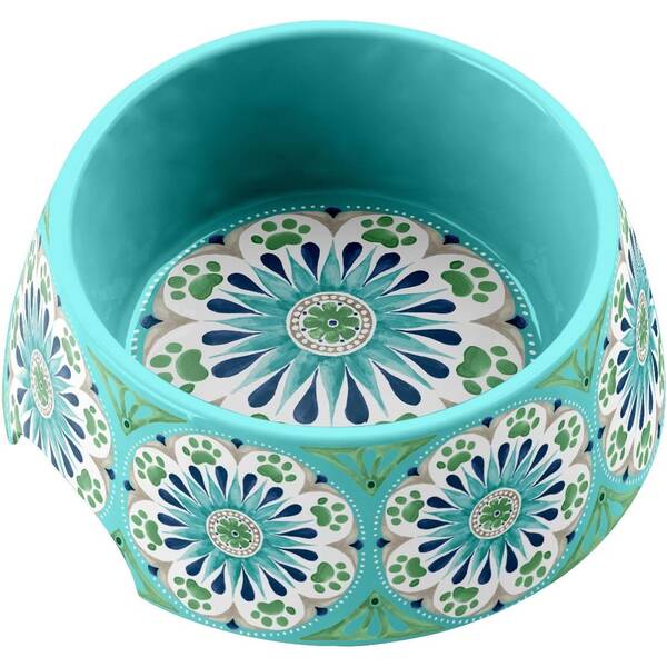 TARHONG Pet Bowl Carmel Medallion Turquoise M 591ml
