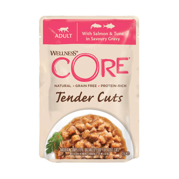 CORE Tender Cuts Fillets Salmon&Tuna In Sauce 85gr