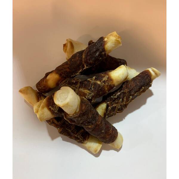 Hau & Miau rawhide sticks twined by duck 500gr
