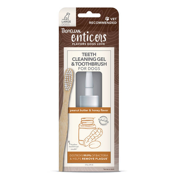 TROPICLEAN Teeth Cleaning Gel&Brush Peanut Butter&Honey L TROPICLEAN Teeth Cleaning Gel&Brush Peanut Butter&Honey L